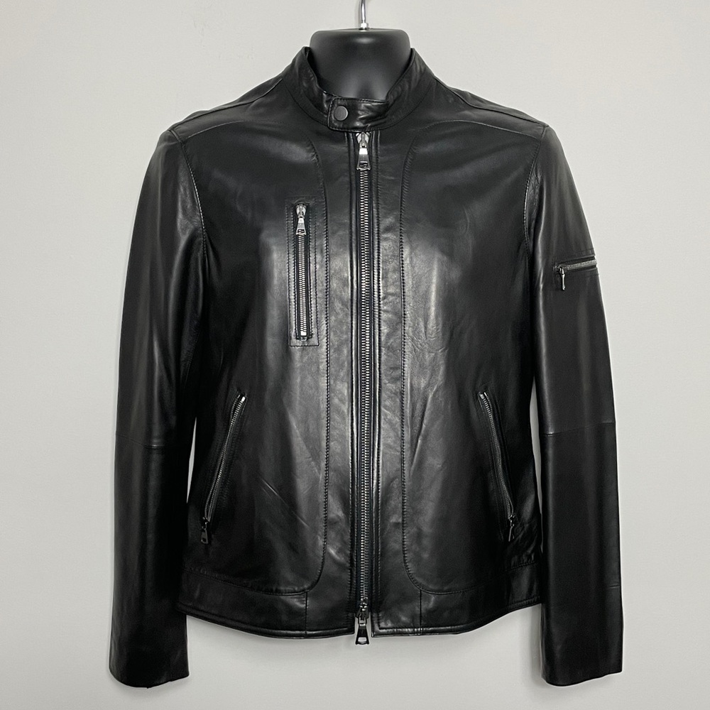 John Varvatos Collection Leather Moto Jacket